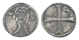 CRUSADERS. Antioch. Bohémond III (1163-1201) . Denier. 

Obv: Bearded head of a knight to left, wearing helmet decorated by cross; to left, cross. 
Re...