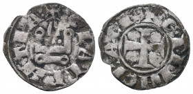 CRUSADERS.Duchy of Athens. Gui II de La Roche.(1287-1308 AD). BI Denier 

Obv : Châtel tournois.

Rev : Cross pattee.
Metcalf 931

Condition : Very fi...