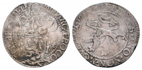 NETHERLANDS. Holland. Lion Dollar or Leeuwendaalder (1589). Dordrecht.

Obv: MO NO ARG ORDIN HOL.
Knight standing left, head right, holding up garnish...