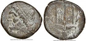 SICILY. Syracuse. Hieron II (ca. 275-215 BC). AE litra (20mm, 10h). NGC Choice VF. Head of Poseidon left, wearing taenia / ΙΕΡΩ-ΝΟΣ / ΛNT (ligate), tr...