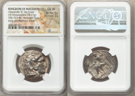 MACEDONIAN KINGDOM. Alexander III the Great (336-323 BC). AR tetradrachm (29mm, 16.77 gm, 11h). NGC Choice VF 5/5 - 2/5. Posthumous issue of Aradus, c...