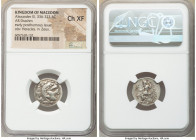 MACEDONIAN KINGDOM. Alexander III the Great (336-323 BC). AR drachm (18mm, 11h). NGC Choice XF. Posthumous issue of Colophon, 310-301 BC. Head of Hera...