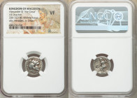 MACEDONIAN KINGDOM. Alexander III the Great (336-323 BC). AR drachm (16mm, 11h). NGC VF. Lifetime issue of Miletus, ca. 325-323 BC. Head of Heracles r...