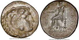 MACEDONIAN KINGDOM. Philip III Arrhidaeus (323-317 BC). AR tetradrachm (26mm, 17.11 gm, 7h). NGC AU 4/5 - 3/5. Babylon. Head of Heracles right, wearin...