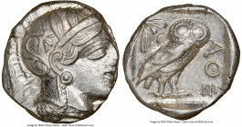 ATTICA. Athens. Ca. 440-404 BC. AR tetradrachm (24mm, 17.19 gm, 10h). NGC MS 3/5 - 4/5, brushed. Mid-mass coinage issue. Head of Athena right, wearing...