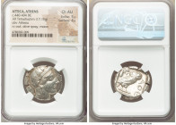 ATTICA. Athens. Ca. 440-404 BC. AR tetradrachm (26mm, 17.16 gm, 1h). NGC Choice AU 5/5 - 4/5. Mid-mass coinage issue. Head of Athena right, wearing ea...