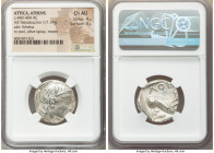 ATTICA. Athens. Ca. 440-404 BC. AR tetradrachm (25mm, 17.17 gm, 19h). NGC Choice AU 4/5 - 4/5. Mid-mass coinage issue. Head of Athena right, wearing e...