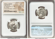 ATTICA. Athens. Ca. 440-404 BC. AR tetradrachm (24mm, 17.19 gm, 5h). NGC AU 5/5 - 3/5. Mid-mass coinage issue. Head of Athena right, wearing earring, ...