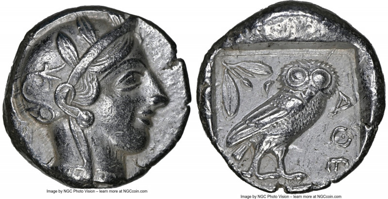 ATTICA. Athens. Ca. 440-404 BC. AR tetradrachm (25mm, 17.13 gm, 3h). NGC AU 4/5 ...