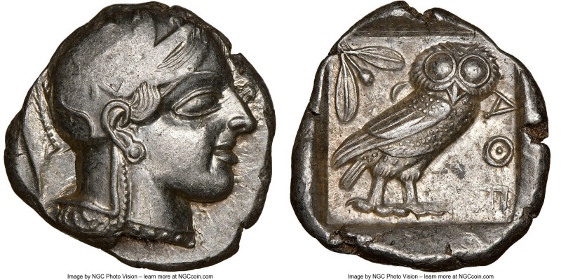 ATTICA. Athens. Ca. 440-404 BC. AR tetradrachm (25mm, 17.18 gm, 8h). NGC AU 2/5 ...