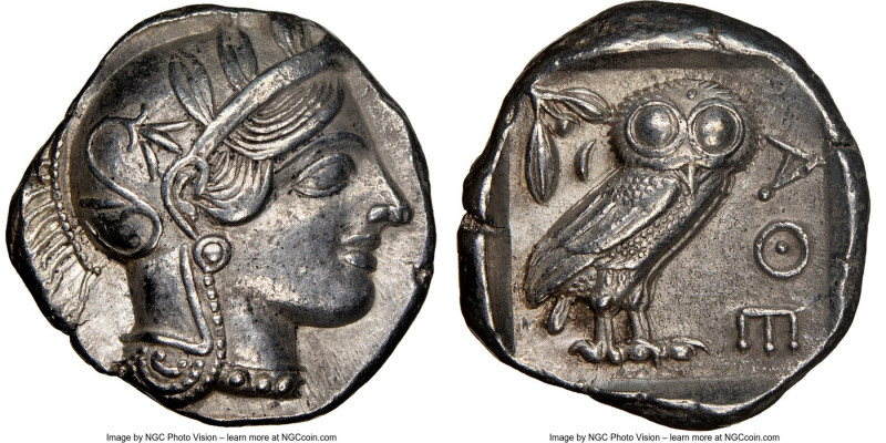 ATTICA. Athens. Ca. 440-404 BC. AR tetradrachm (24mm, 17.14 gm, 7h). NGC Choice ...