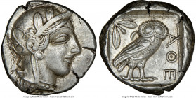 ATTICA. Athens. Ca. 440-404 BC. AR tetradrachm (24mm, 17.18 gm, 8h). NGC Choice XF 5/5 - 4/5, brushed. Mid-mass coinage issue. Head of Athena right, w...