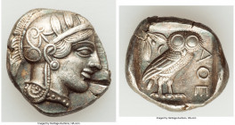 ATTICA. Athens. Ca. 440-404 BC. AR tetradrachm (27mm, 17.18 gm, 10h). Choice XF, test cut. Mid-mass coinage issue. Head of Athena right, wearing crest...