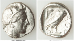 ATTICA. Athens. Ca. 440-404 BC. AR tetradrachm (26mm, 17.09 gm, 1h). XF. Mid-mass coinage issue. Head of Athena right, wearing earring, necklace, and ...
