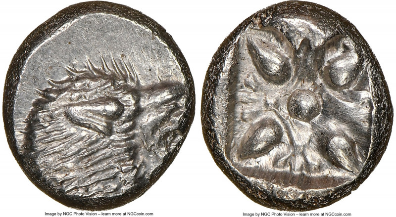 IONIA. Miletus. Ca. late 6th-5th centuries BC. AR 1/12 stater or obol (9mm) NGC ...