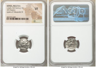 IONIA. Miletus. Ca. early 3rd century BC. AR drachm (16mm, 12h). NGC VF. Posthumous issue in the name and types of Alexander III the Great of Macedon,...