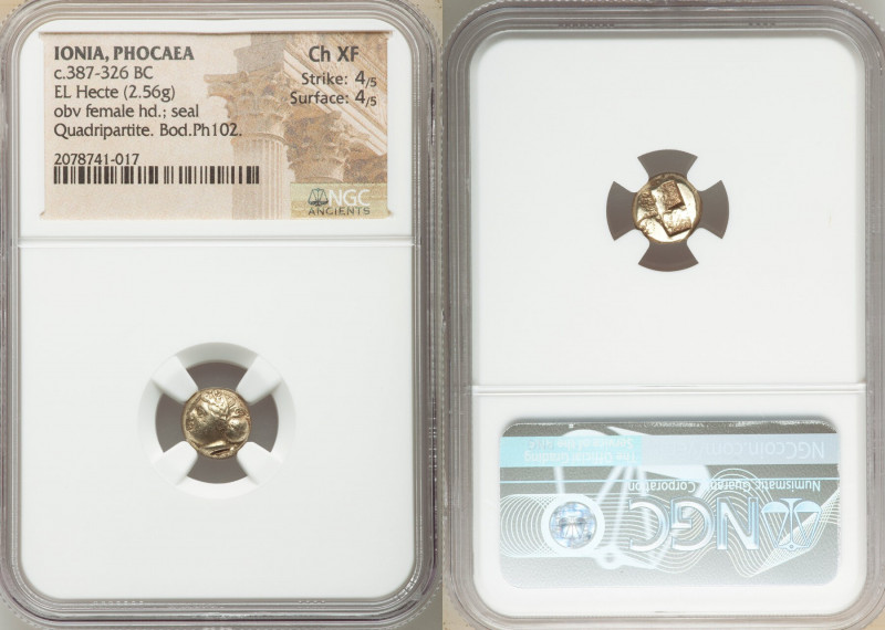 IONIA. Phocaea. Ca. 387-326 BC. EL sixth-stater or hecte (10mm, 2.56 gm). NGC Ch...