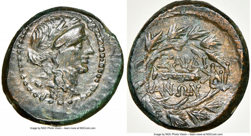 LYDIA. Sardes. Ca. 2nd-1st centuries BC. AE (15mm, 5h). NGC Choice XF. Laureate ...