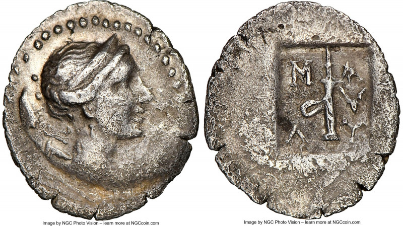 LYCIA. Masicytes. Ca. 48-20 BC. AR quarter drachm (13mm, 12h). NGC XF. Ca. 28-18...