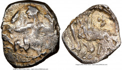 CILICIA. Uncertain Mint. Ca. 4th century BC. AR obol (10mm, 8h). NGC Choice Fine. Possible issue of Laranda in Lycaonia, ca. 324/3 BC. Ba'altars seate...