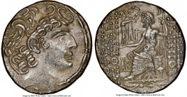 SELEUCID KINGDOM. Philip I Philadelphus (ca. 95/4-76/5 BC). Aulus Gabinius, as Proconsul (57-55 BC). AR tetradrachm (26mm, 12h). NGC AU, brushed. Post...