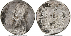 PARTHIAN KINGDOM. Mithradates III (ca. 87-80 BC). AR drachm (19mm, 12h). NGC XF. Ecbatana. Diademed bust of Mithradates III left, wearing tiara decora...