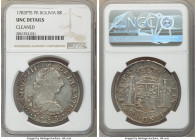 Charles III 8 Reales 1783 PTS-PR UNC Details (Cleaned) NGC, Potosi mint, KM55. Dove-gray overall with teal edge toning. 

HID09801242017

© 2020 H...