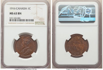 George V 3-Piece Lot of Certified Assorted Cents NGC, 1) Cent 1916 - MS63 Brown 2) Cent 1917 - MS64 Brown 3) Cent 1917 - MS63 Red and Brown Ottawa min...