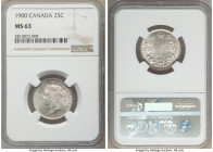 Victoria 25 Cents 1900 MS63 NGC, London mint, KM5. Excellent strike, champagne toning over lustrous fields. 

HID09801242017

© 2020 Heritage Auct...