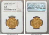 Charles V gold Franc à pied ND (1364-1380) AU58 NGC, Paris mint, Fr-284, Dup-360. 3.82gm. Emission from 20 April 1365. Includes Coin Galleries auction...