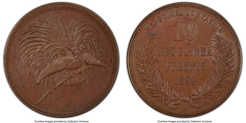 German Colony. Wilhelm II 10 Pfennig 1894-A MS63 Brown PCGS, Berlin mint, KM3, J...