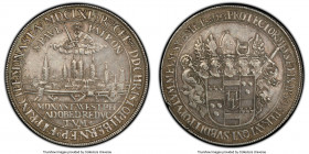 Münster. Christof Bernhard von Galen Broad Taler MDCLXI (1661) AU53 PCGS, Munster mint, KM75, Dav-5603. Commemorates the taking of the city by the Bis...