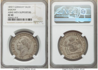 Saxony. Johann Pair of Certified Talers NGC, 1) Taler 1859-F - XF40, Dresden mint, KM1199 2) Taler 1871-B - AU50, Dresden mint, KM1230 Sold as is, no ...
