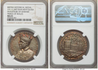 Edward Prince of Wales (VIII) silver "Investiture" Medal 1911 MS65 NGC, BHM-4079. 35mm. INVESTITVRE OF EDWARD PRINCE OF WALES K G His youthful bust ha...