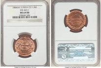 British India. East India Company 3-Piece Lot of Certified Assorted 1/4 Annas 1858-(w) NGC, Birmingham mint, KM463.1. Lot includes (2) MS64 Red and Br...