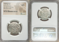 Abbasid Governors of Tabaristan. Anonymous Hemidrachm Uncertain Date MS NGC, Tabaristan mint, A-73. Anonymous type with Afzut in front of bust in plac...