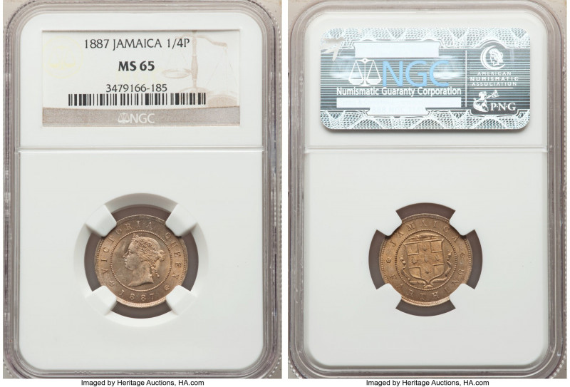 British Colony. Victoria Farthing 1887 MS65 NGC, Royal mint, KM15.

HID0980124...