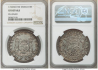 Philip V 8 Reales 1742 Mo-MF XF Details (Cleaned) NGC, Mexico City mint, KM103. Muted luster with ash-gray toning and partial rainbow edge. 

HID098...
