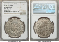 Ferdinand VI 8 Reales 1754 Mo-MF UNC Details (Reverse Stained) NGC, Mexico City mint, KM104.1. Same Crowns. 

HID09801242017

© 2020 Heritage Auct...