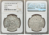 Ferdinand VI "Same Crowns" 8 Reales 1754/3 Mo-MF AU53 NGC, Mexico City mint, KM104.1. Same crowns variety. 

HID09801242017

© 2020 Heritage Aucti...