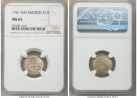 Adolf Frederick Ore 1761-HM MS65 NGC, KM472. Last year of type. Golden brown toning over lustrous fields. 

HID09801242017

© 2020 Heritage Auctio...