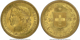 Confederation gold 20 Francs 1883 MS63+ NGC, KM31.1. AGW 0.1867 oz. 

HID09801242017

© 2020 Heritage Auctions | All Rights Reserved