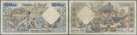Algeria: 100 Nouveaux Francs 1961 P. 121b, strong paper, original colors, 2 small holes, no tears, condition: F.