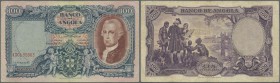 Angola: 100 Angolares 1951 P. 81, used with several folds and creases but no holes, original as taken from circulation, condition: F.