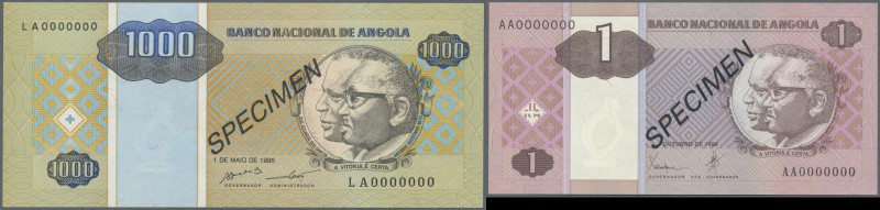 Angola: set of 2 Specimen notes containing 1 Angolar 1999 and 1000 Angolares 199...