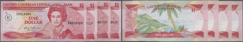 Anguilla: set of 4 notes East Caribbean States letter U for ”Anguilla” in circle...