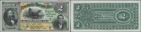 Argentina: Banco de la Província de Buenos Aires 2 Pesos 1885 SPECIMEN, P.S562s, with punch hole cancellation and overprint Specimen at lower margin, ...