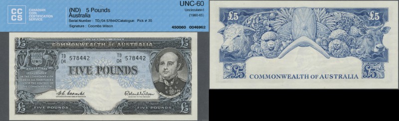 Australia: 5 Pounds ND(1960-65) P. 35 in condition: CCCS graded UNC 60.