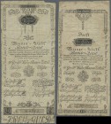 Austria: Wiener Stadt-Banco Zettel, pair with 1 and 2 Gulden 1800, P.A29a, A30a, both worn condition with toned paper and several spots. Condition: F ...