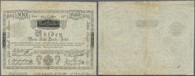Austria: Wiener Stadt-Banco Zettel 500 Gulden 1800, P.A36a, extraordinary rare and seldom offered note in great original shape with a few folds and ru...